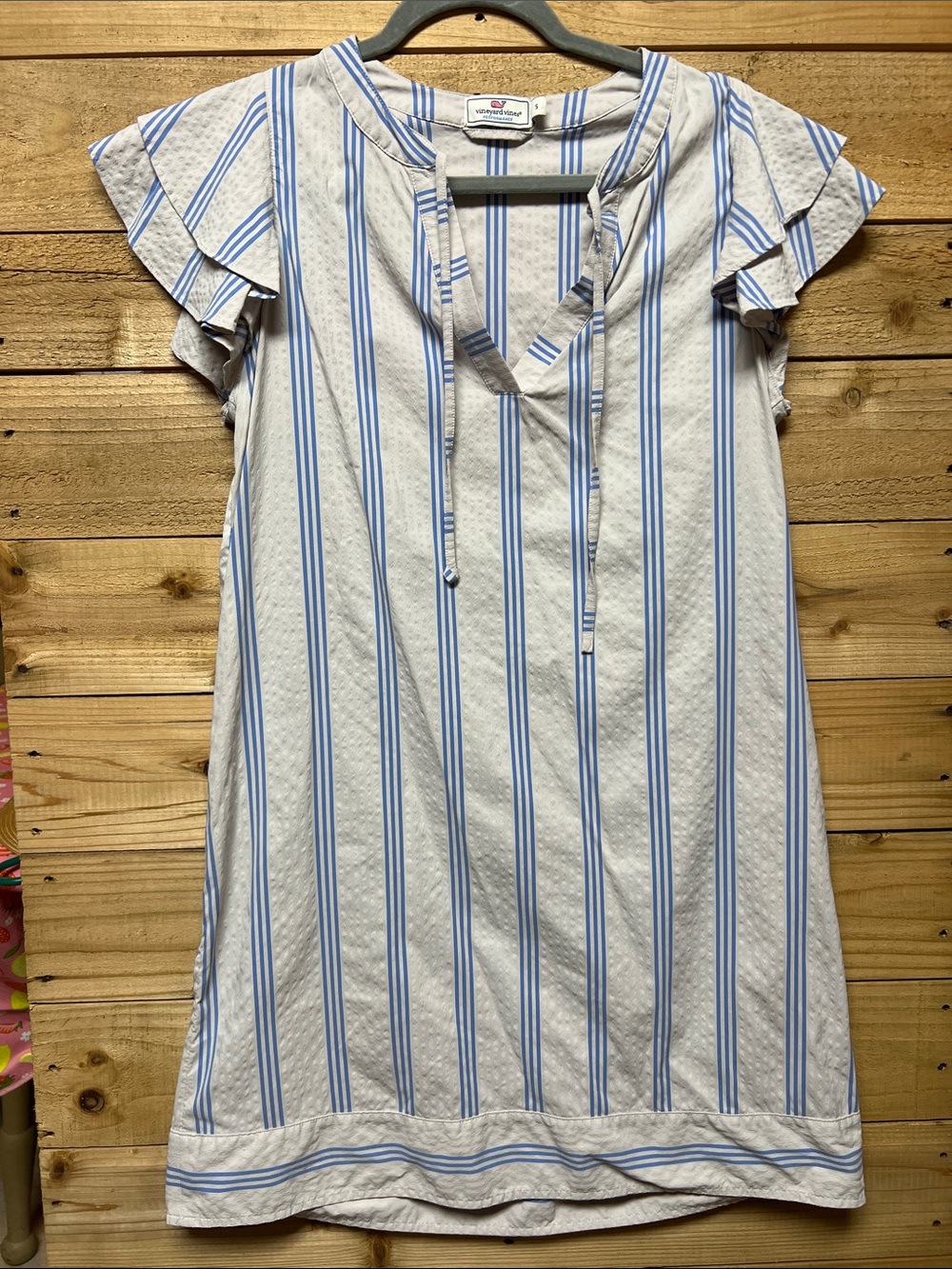 Vineyard Vines White Tunic with Blue Stripes